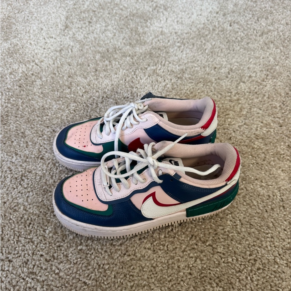 Nike Women's Pink and Blue Sneakers